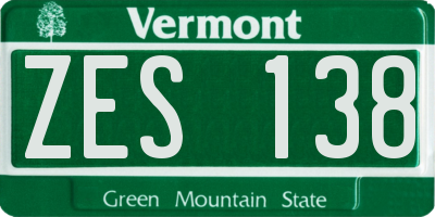 VT license plate ZES138
