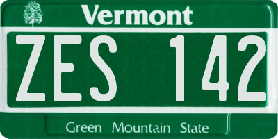 VT license plate ZES142