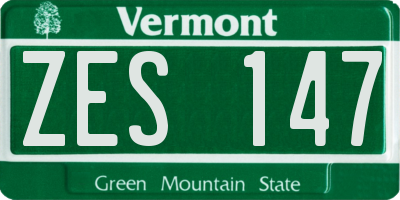 VT license plate ZES147