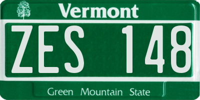 VT license plate ZES148