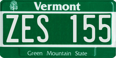 VT license plate ZES155