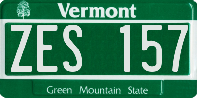 VT license plate ZES157