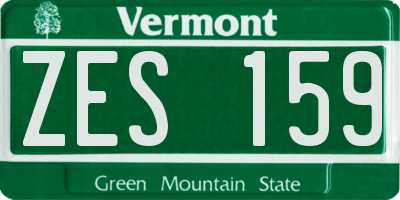 VT license plate ZES159