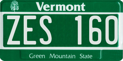 VT license plate ZES160