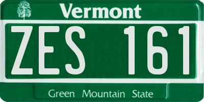 VT license plate ZES161
