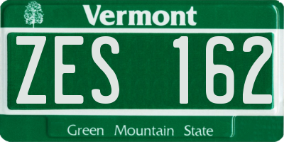VT license plate ZES162