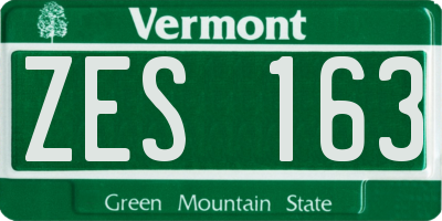 VT license plate ZES163