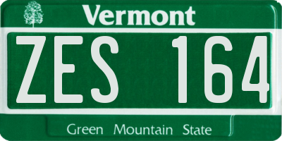 VT license plate ZES164