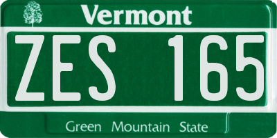 VT license plate ZES165