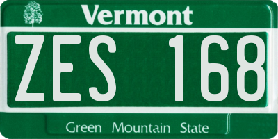 VT license plate ZES168