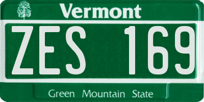 VT license plate ZES169