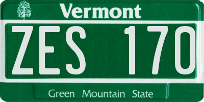 VT license plate ZES170