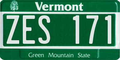 VT license plate ZES171