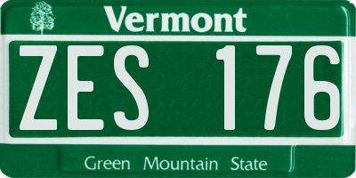 VT license plate ZES176