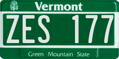 VT license plate ZES177