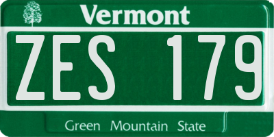 VT license plate ZES179