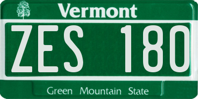 VT license plate ZES180