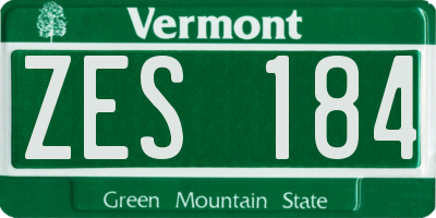 VT license plate ZES184