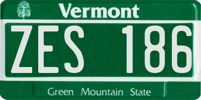 VT license plate ZES186