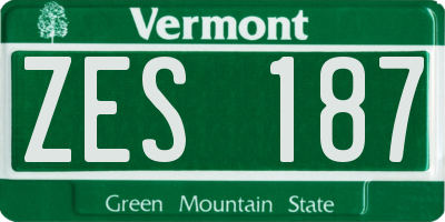 VT license plate ZES187