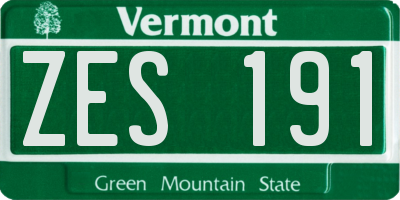 VT license plate ZES191