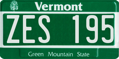 VT license plate ZES195