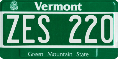 VT license plate ZES220