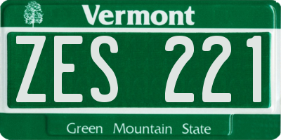 VT license plate ZES221
