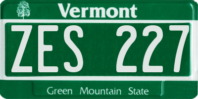 VT license plate ZES227
