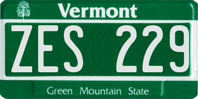 VT license plate ZES229