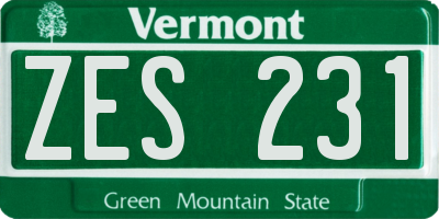 VT license plate ZES231