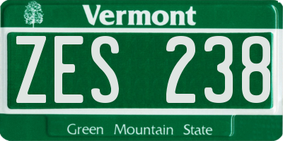 VT license plate ZES238