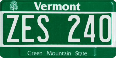 VT license plate ZES240