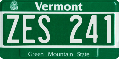 VT license plate ZES241