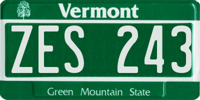 VT license plate ZES243