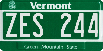 VT license plate ZES244