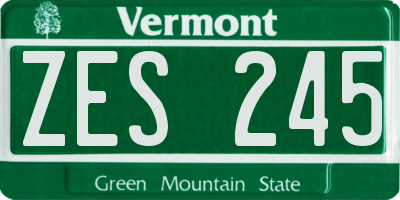 VT license plate ZES245