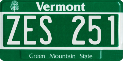 VT license plate ZES251