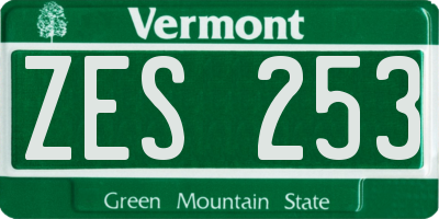 VT license plate ZES253