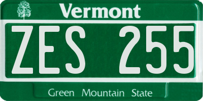 VT license plate ZES255