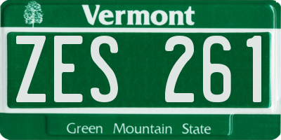 VT license plate ZES261