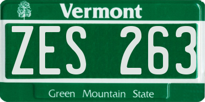 VT license plate ZES263