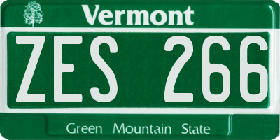 VT license plate ZES266