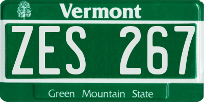 VT license plate ZES267