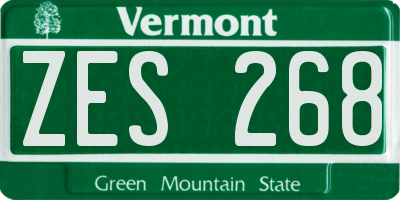 VT license plate ZES268
