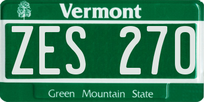 VT license plate ZES270