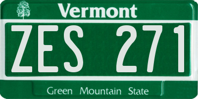 VT license plate ZES271