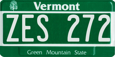 VT license plate ZES272