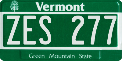 VT license plate ZES277