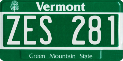 VT license plate ZES281